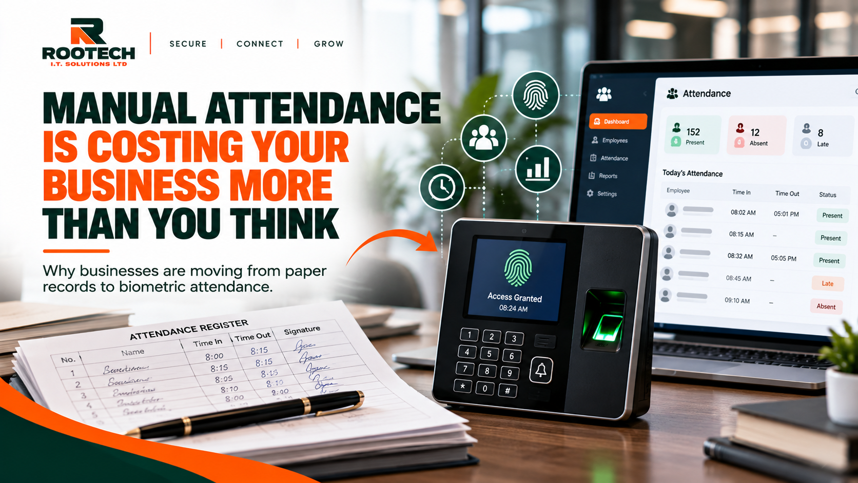 Manual Attendance Is Costing Your Business More Than You Think | Rootech Blog